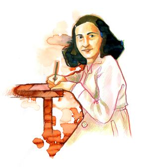 Portrait of Anne Frank (1929-1945) (Portrait of German-born diarist and writer Anne Frank)