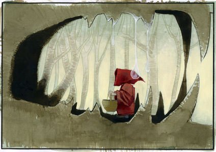 Little Red Riding Hood - Fable of the Little Red Riding Hood by Charles Perrault (1628-1703). Drawing by Alessandro Lonati