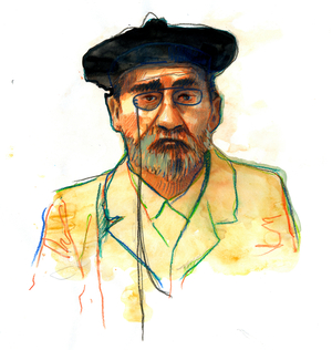 Portrait of the French writer Emile Zola (1840-1902) (Portrait of english novelist Emile Zola)
