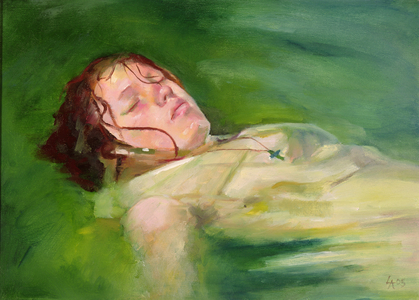 Girl drifting, 2004 (oil on canvas)