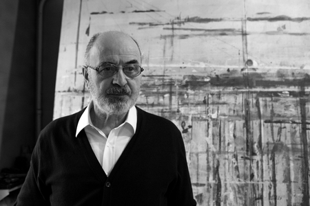 Portrait of Jean Le Gac, French artist, in his studio in Paris in 2009.