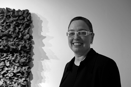 Portrait of Renata Francescon, Swiss ceramist. Opening of the Renata Francescon exhibition in Clara Scremini gallery in Paris on March 5, 2009.