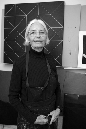 Portrait of Ode Bertrand, French painter, in his Paris workshop on November 23, 2009.