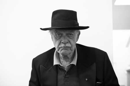 Portrait of John Chamberlain, American sculptor, during the opening of his exhibition in Karsten Greve Gallery in Paris, April 21, 2007.