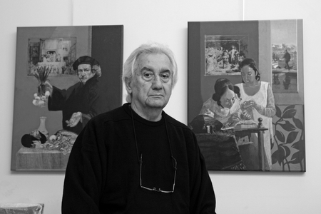 Portrait of Herman Braun-Vega (Braun Vega), Peruvian painter, in his house in Arcueil in 2008.