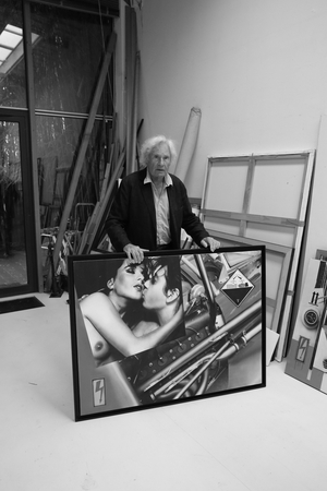 Peter Klasen in his studio in Vincennes on September 7, 2017.