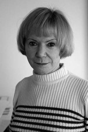 Portrait of Genevieve Claisse, French painter, in his studio in Paris in 2009.