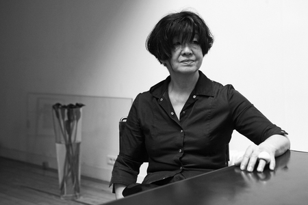 Portrait of Setsuko Nagasawa, a Japanese ceramist, in his Paris apartment in 2007.