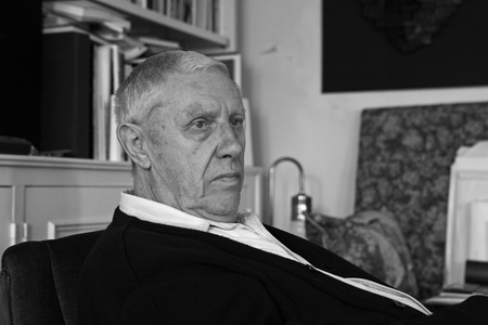 Portrait of Paul Armand Gette, French artist, in his Paris apartment in 2008.