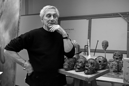 Portrait of Vladimir Velickovic, painter, in his studio in Arcueil in 2009.