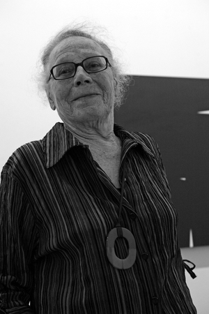 Portrait of Vera Molnar, French painter. Opening of the exhibition elles@centrepompidou. Centre Georges Pompidou, Paris on May 25, 2009.