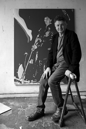 Portrait of Ivan Messac, French painter and sculptor, in his studio in Paris in 2008.