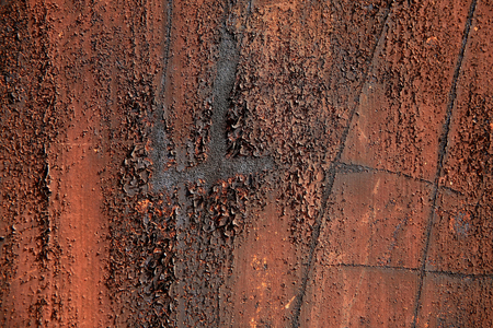 Time marks. Abstract art showing forms on a wall as a witness of passing time. Photography by Michel Lunardelli.