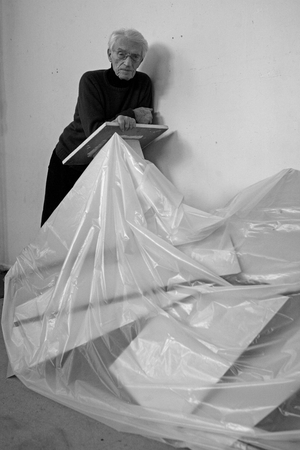 Portrait of Gerard Koch, French sculptor, in his studio in Paris, December 8, 2009.