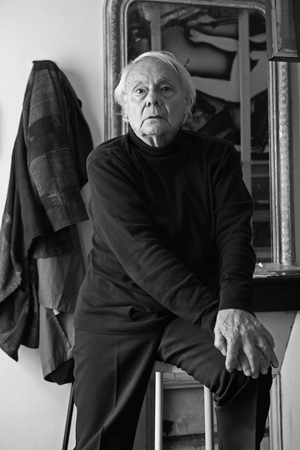 Portrait of Gianni Bertini, painter, in his apartment in Paris, 2008.