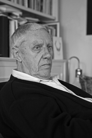 Portrait of Paul Armand Gette, French artist, in his Paris apartment in 2008.