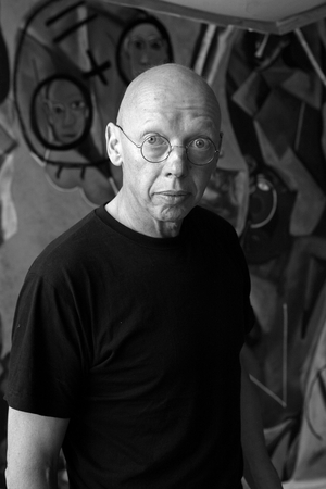 Portrait of Vincent Corpet, French painter, in his studio in Paris on August 28, 2009.