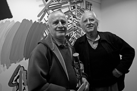 Michel Quarez and Gerard Fromanger, French painters. Opening of the exhibition Gerard Fromanger in the gallery Rive Gauche in Paris on November 20, 2008.