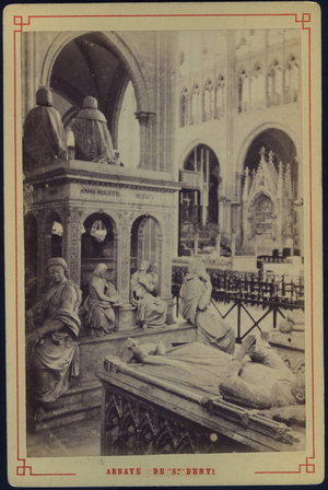 France, Ile-de-France, Seine-Saint-Denis (93): abbey of Saint Denis, part of the royal necropolis, 1875