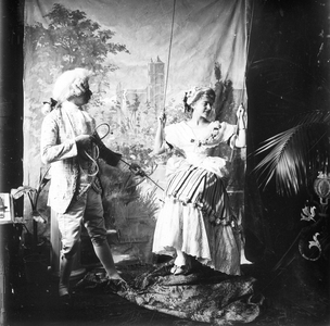 France, Centre, Indre-et-Loire (37), Beaumont la Ronce: the Beaumont family plays its own history at the Chateau de Beaumont la Ronce, 1900