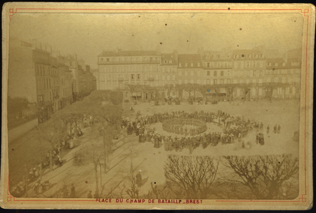 France, Brittany, Finistere (29), Brest: Military concert place du battlefield before the construction of the Kiosk, 1875