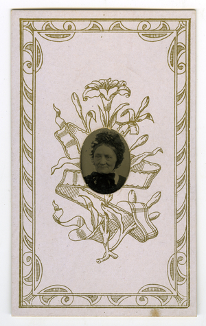 France, Portrait on ferrotype of an elderly woman, 1870