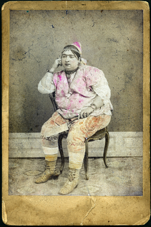 Tunis: colourful studio photography of a young Jewish woman from Tunis, 1865