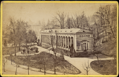 Baden: thermal building in a park, 1885
