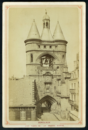 France, Aquitaine, Gironde (33), Bordeaux: Porte des tours de la grosse bell, 1875 - Herman Roquet Hosiery, Cours des pits