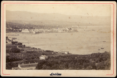 France, Provence-Alpes-Cote d'Azur, Alpes-Maritimes (06), Antibes: General view of the port of Antibes, 1880
