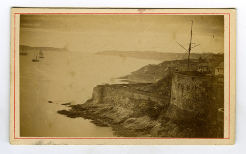 Portzic, Finistere (29), Brittany, France, View of the Pointe de Brest and the lighthouse of Porzic, 1876