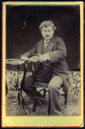 France, Pays de la Loire, Sarthe (72), Ferte-Bernard: Portrait of a man in the studio, 1885