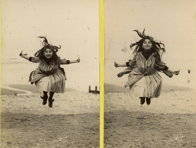 France, Haute-Normandy: little girl jumping a rope, 1885