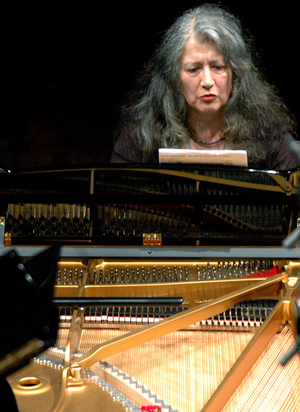 Portrait of Martha Argerich (born in 1941), Argentine pianist, during a concert in 2007.