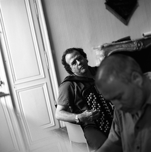 Portrait of Richard Galliano (born 1950), French composer and accordeonist, Corbigny, 2003.