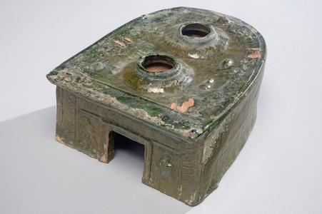 Western Han Dynasty stove model (pottery & green glaze)