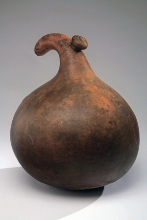 Palm Wine Bottle, Bamileke people (Cameroon) (gourd & wood)