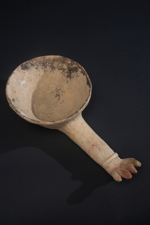 Incense burner, Guatemala, c.1200-1500 (ceramic, stucco & cinnabar)