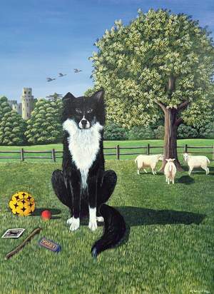 Lemmy the Sheep Dog, 1980 (gouache)
