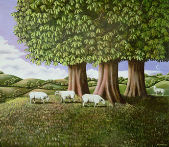Sheep under the Chestnut Trees, 1981 (panel)