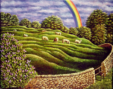 Grazing Sheep and Rainbow, 1989