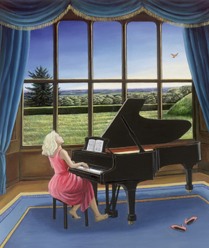 Playing Mozart (oil on canvas)