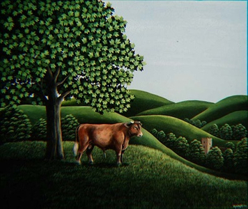 Bull on a hill, 1981 (gouache)