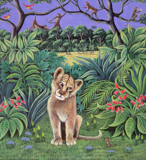 Lion Cub and Mouse, 1980 (gouache)