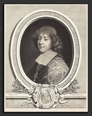 Portrait du Cardinal de Bouillon (Emmanuel Theodose de La Tour d'Auvergne, 1643-1715) - Antoine Masson after Nicolas Mignard (French, 1636 - 1700), Cardinal de Bouillon, 1665, etching and engraving