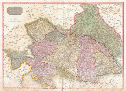 1818, Pinkerton Map of the Austrian Empire, John Pinkerton, 1758 Ð 1826, Scottish antiquarian, cartographer, UK