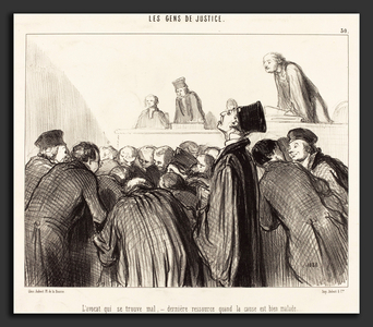 Honore Daumier (French, 1808 - 1879), L'Avocat que se trouve mal, 1846, lithograph