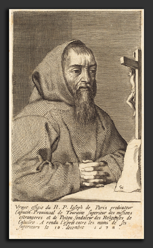 Portrait de Francois Le Clerc Du Tremblay, dit Pere Joseph (1577-1638) - Claude Mellan (French, 1598 - 1688), Francois Le Clerc Du Tremblay, Known as Pere Joseph, in or after 1638, engraving on laid paper