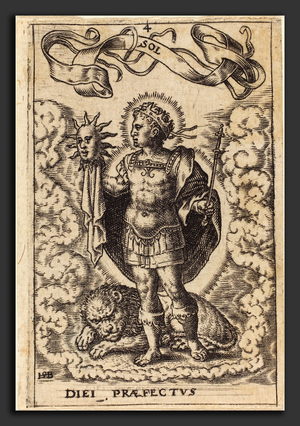 Soleil - Sebald Beham (German, 1500 - 1550), Sol, engraving