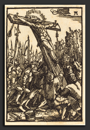 L'erection de la Croix - Albrecht Altdorfer (German, 1480 or before - 1538), Raising of the Cross, c. 1513, woodcut